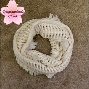 Cozy Cotton On Cream Frill Infinity Scarf